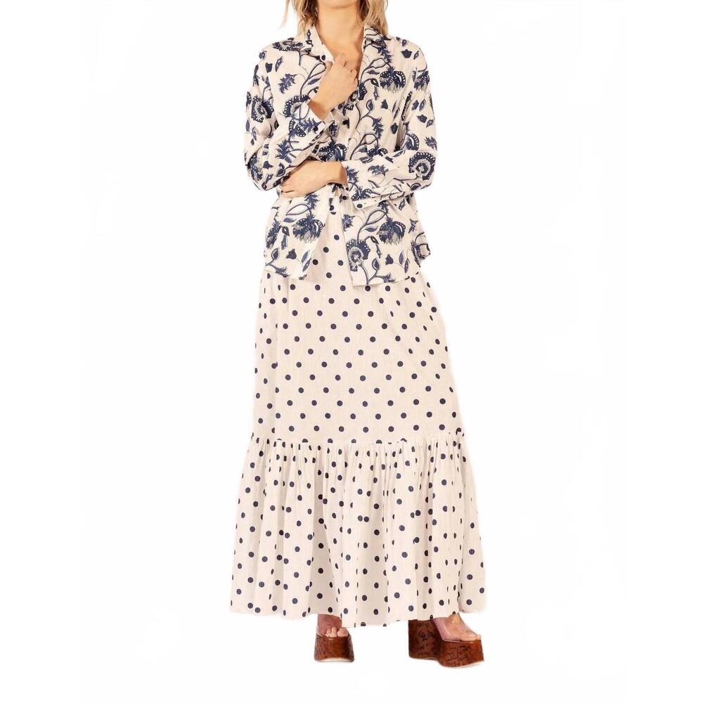 NEW LOLA AUSTRALIA ballet skirt in navy blue polka dot